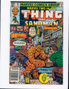Marvel Two-in-One #86 Newsstand Edition (1982) Origin of Sandman