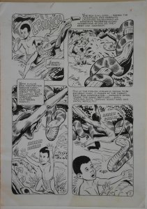 Original art, Jungle boy, Boa snake vs MONKEY, pg 18, 12x17, Crocodile, Croc