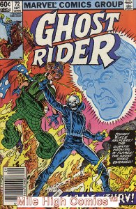 GHOST RIDER  (1973 Series)  (MARVEL) #72 NEWSSTAND Very Fine Comics Book