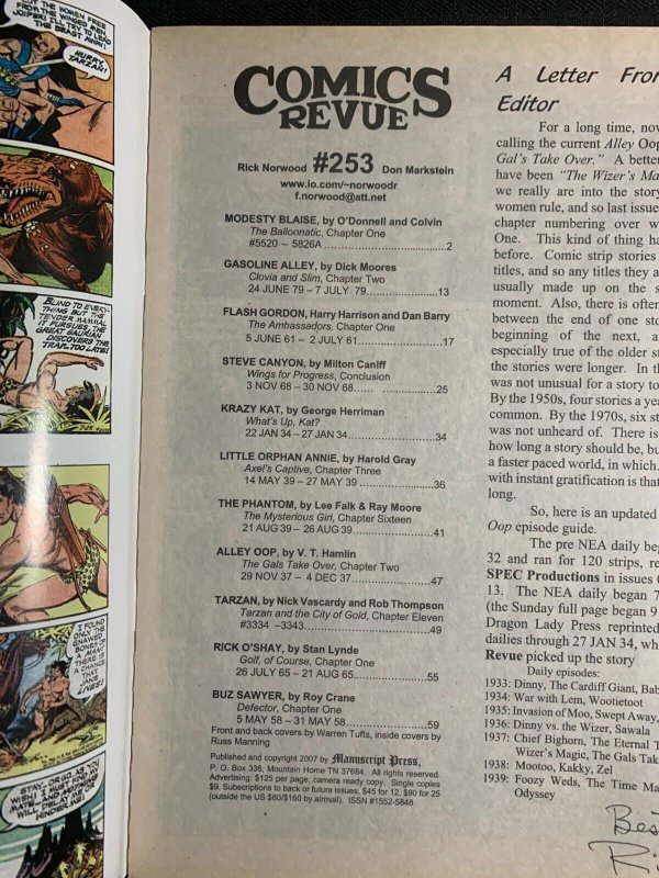 2007 COMICS REVUE Magazine #253 FN 6.0 Tarzan / Modesty Blaise / The Phantom