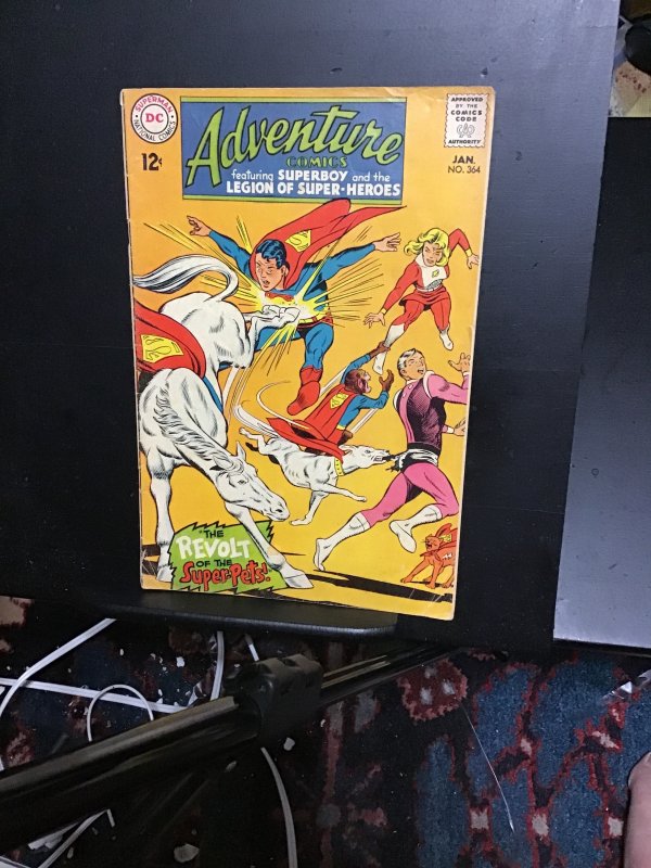 Adventure Comics #364 (1968) Legion of Super Pets! key! High  grade! VF-