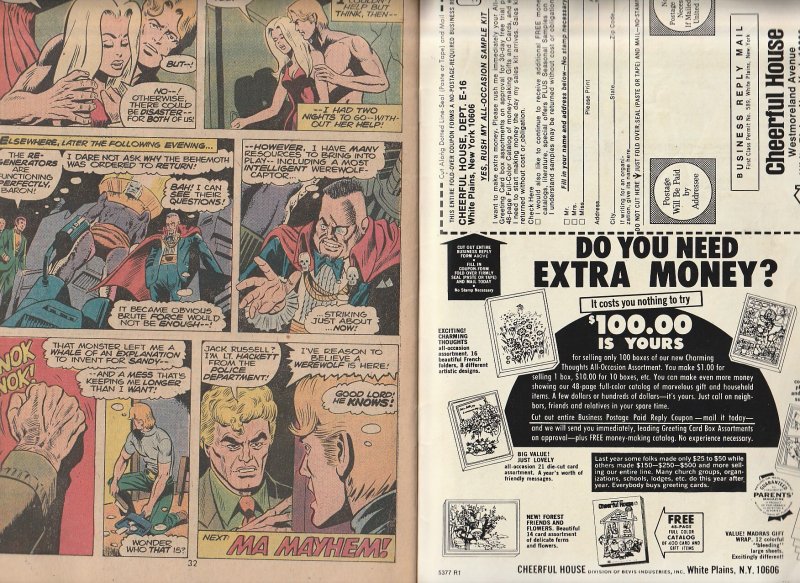 Werewolf By Night # 17  The Werewolf battles The Behemoth !