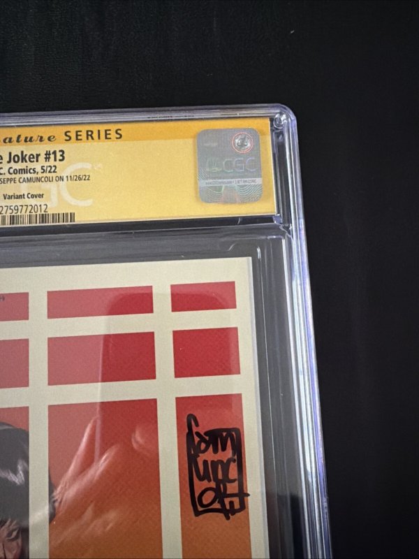 The Joker #13 CGC 9.6 Gold Signed By Guiseppe Camuncoli