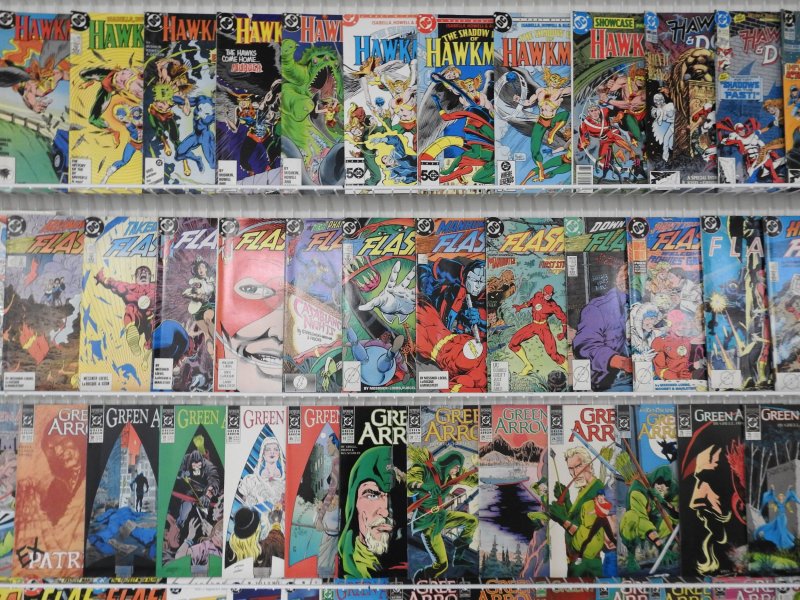 Huge Lot of 180+ Comics W/ Flash, Green Arrow, Hawkman Avg. FN- Condition!