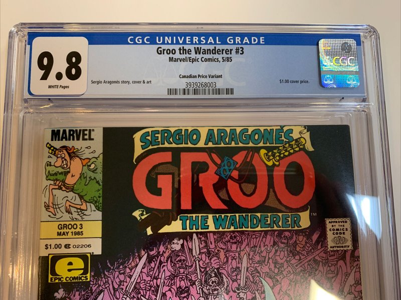 Groo (1985) # 3 (CGC 9.8 WP) Canadian Price Variants CPV | Only One In Census=1