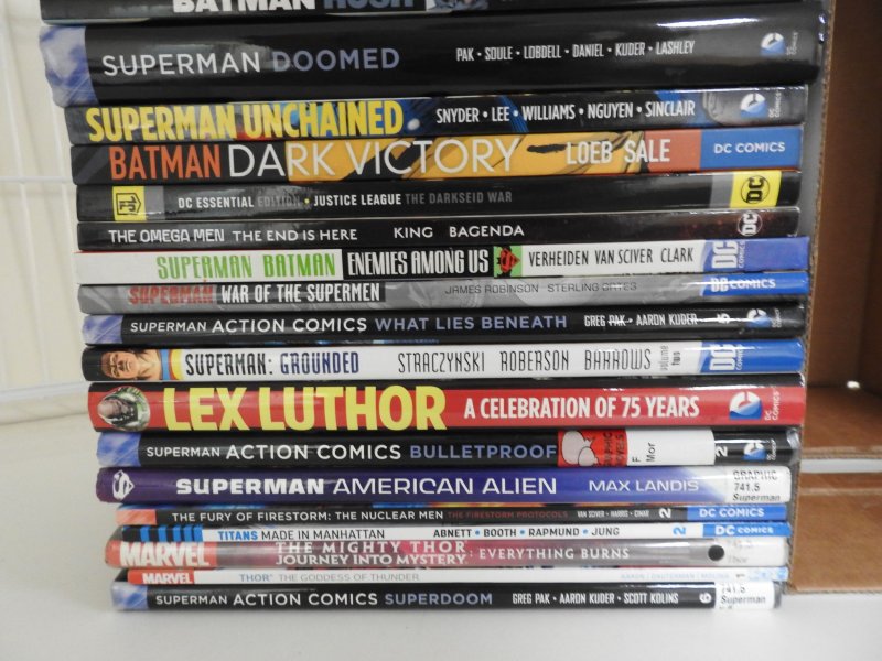 Huge Lot 36 TPB's W/ Green Arrow, Superman,  Batman+ Avg Fine+ Condition!