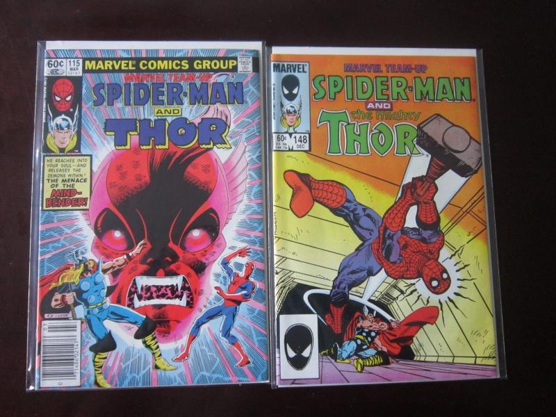 Marvel Team Up #115 & #148 - SpiderMan Thor - VF - 1982 1984