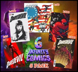 [5 PACK] DAREDEVIL #1 ? 1:25 - 1:50 - 1:100 - 1:200 - 1:500 RATIOS