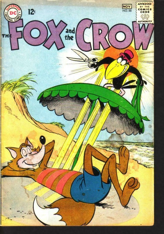 FOX AND CROW #88 SUN TAN BEACH COVER  DC  1964 RARE G-