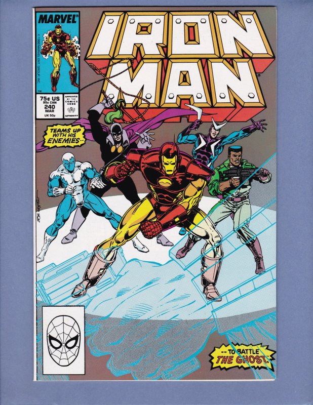 Iron Man 240 NM Justin Hammer Marvel 1989 Comic Books Copper Age