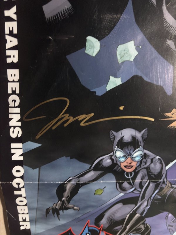 2002 BATMAN #608 HUSH Jim Lee SIGNED 12x36 DC Comics PROMO Poster VG+ 4.5
