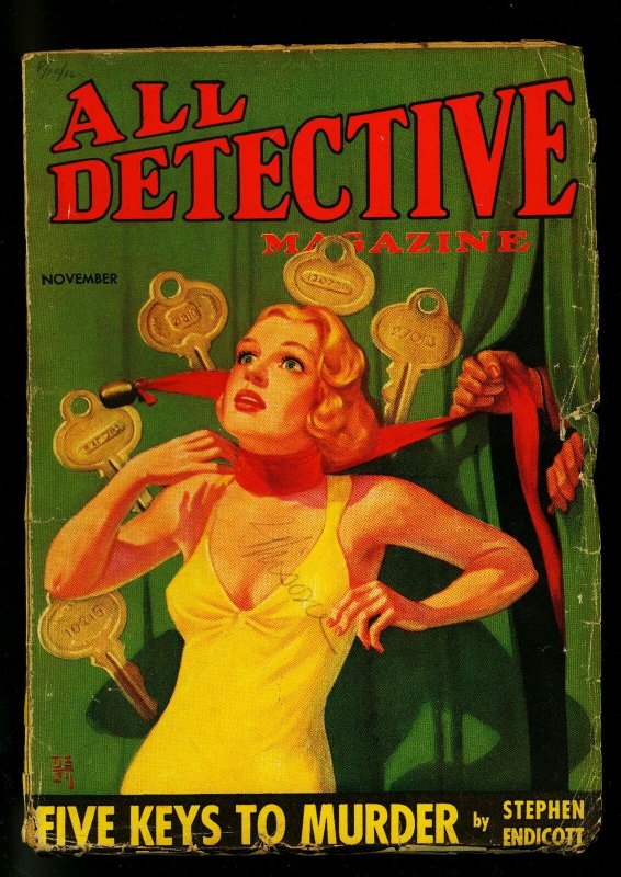 All Detective Pulp November 1934- Wild DeSoto cover- Endicott- G+