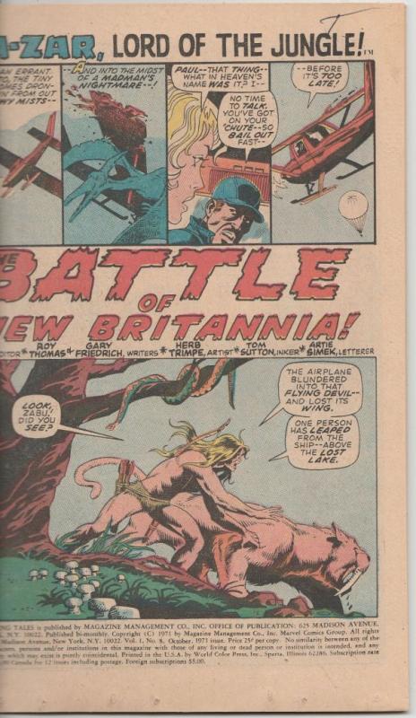 Astonishing Tales #8 (Oct-71) VF/NM High-Grade Ka-Zar, Doctor Doom