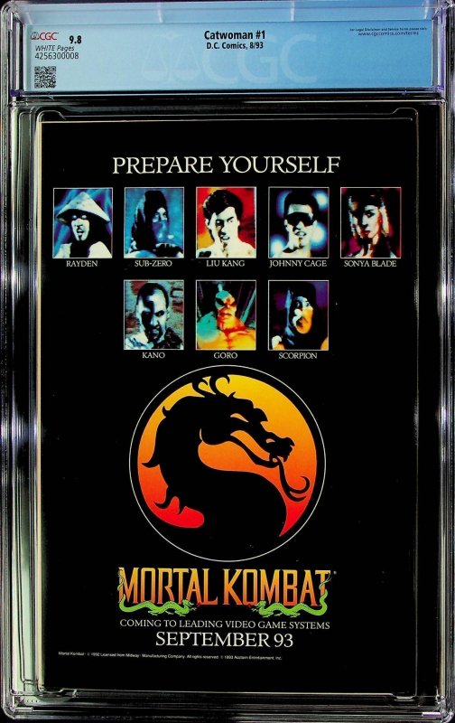 Catwoman #1 Direct Edition (1993) - CGC 9.8 - Cert#4256300008