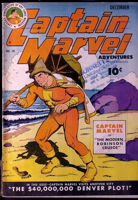 CAPTAIN MARVEL ADVENTURES #30-ROBINSON CRUSOE VG