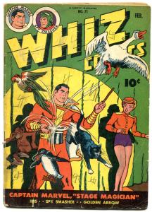 Whiz Comics #71 1946- Captain Marvel- Golden Arrow- Spy Smasher VG-