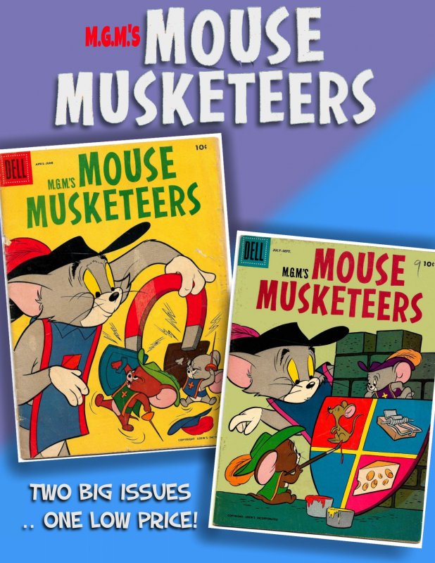 MGM's MOUSE MUSKETEERS #8 & 9 (1957) 72 pages of Great Harvey Eisenberg ...