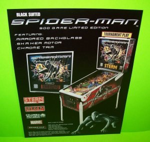 Black Spider-Man Pinball FLYER 2008 Original Super Hero Marvel Comics Art Print 