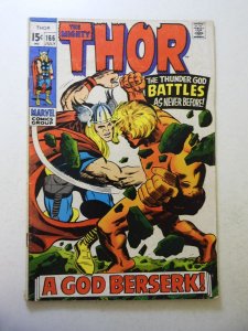 Thor #166 (1969) VG Condition 1/4 spine split