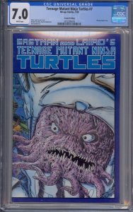 TEENAGE MUTANT NINJA TURTLES #7 CGC 7.0 2ND SECOND PRINTING WHITE PAGES 