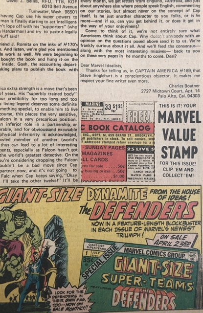 Captain America #175 (1974)MVS cut out