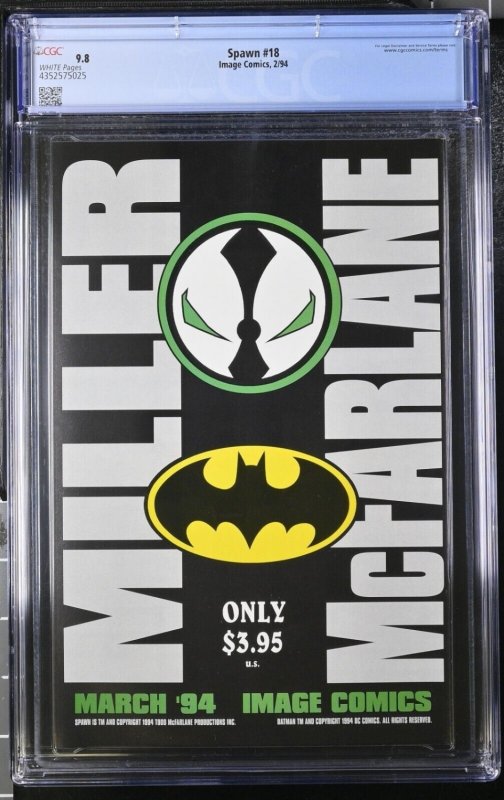 SPAWN #18 (1994 CGC 9.8 NM/M WP IMAGE COMICS MCFARLANE ANTI SPAWN REDEEMER|