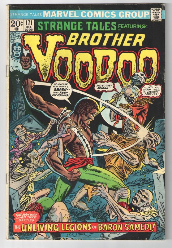 STRANGE TALES 170,171,173 avg VG- 3.5 BROTHER VOODOO