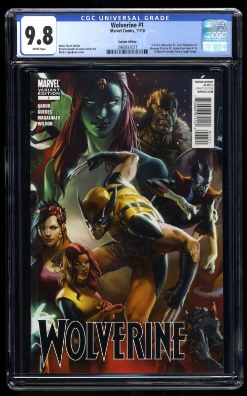 Wolverine (2010) #1 CGC NM/M 9.8 White Pages 1:75 Djurdjevic Variant