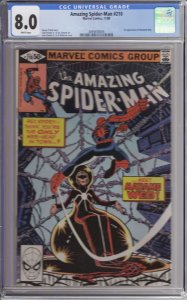 Marvel! Amazing Spider-Man #210! CGC 8.0! 1st Madam Web! 
