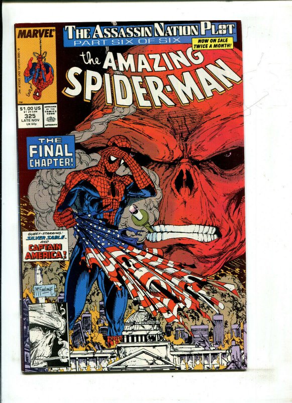 AMAZING SPIDER-MAN #325 (DIRECT ED) - ASSASSIN NATION PLOT P6 (9.2) 1989 