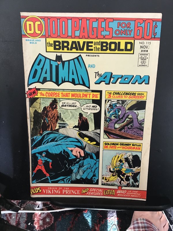 The Brave and the Bold #115 (1974) 100 page giant Batman and Atom! VF Wow!