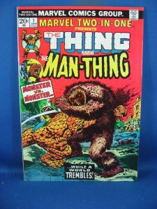 MARVEL TWO IN ONE 1 VF FIRST ISSUE THING MAN THING 1974