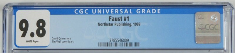 Faust #1 CGC 9.8 Tim Vigil cover art David Quinn Northstar white pages 1st print