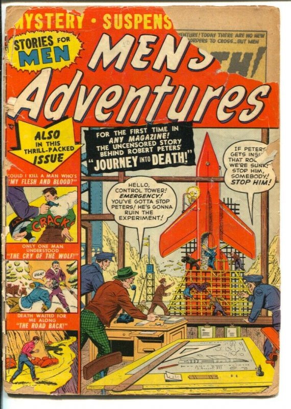 Men's Adventures #8 1951-Atlas-Rocket cover-Russ Heath flying saucer story-P/FR