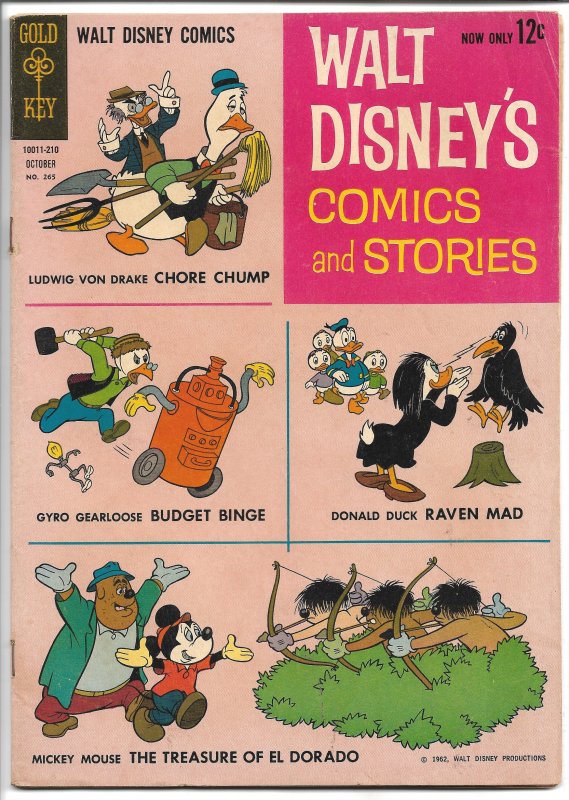 Walt Disney's Comics & Stories 265 Oct., 1962 (FN)