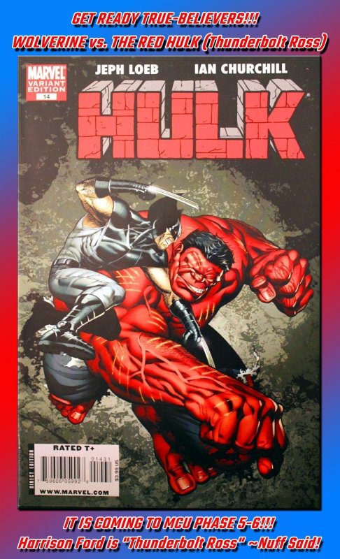 Hulk #14 WoW! KEY 1st Wolverine vs Red Hulk Variant [1:20] Hulk #181 Homage Xmen