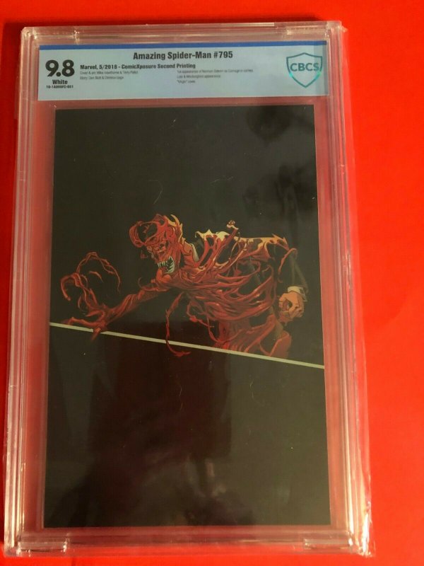 AMAZING SPIDER-MAN #795 CBCS 9.8 WHT 2018 / COMICXPOSURE 2'ND PRINT