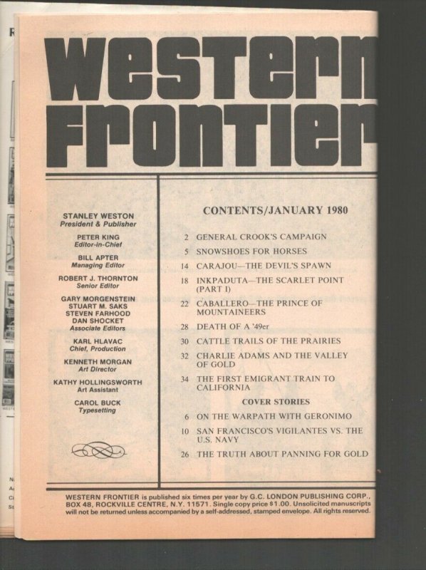 Western Frontier 1/1980-G.C. London-Vigilantes vs General Sherman-On the warp...
