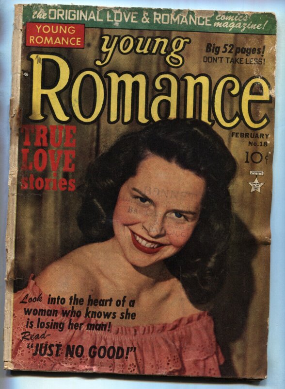 Young Romance #18--1950--Donna Hughes photo cover--comic book--Golden-age