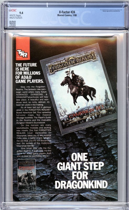 X-Factor #24 (1988) CGC 9.4 NM 1ST APPEARANCE ARCHANGEL