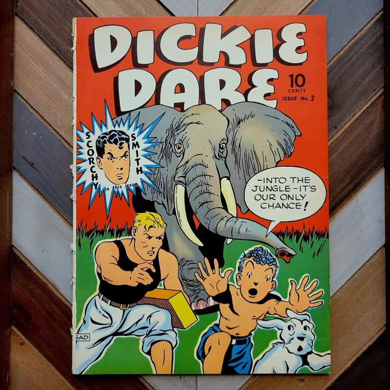 Scarce DICKIE DARE #3 VG/FN (Eastern 1942) SCORCHY SMITH | PRE-CODE Golden Age