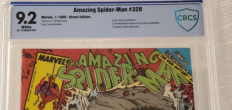 New CBCS Slab! Amazing Spider-Man #328 - CBCS 9.2 -  Spider-man/Hulk McFarlane