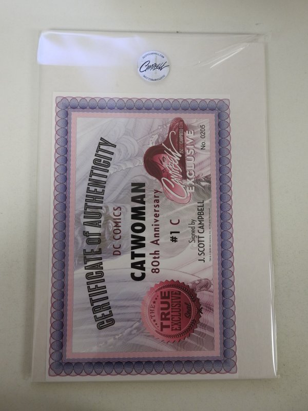 Catwoman 80th Anniversary Campbell Variant (2020) Signed by Campbell Cert sealed