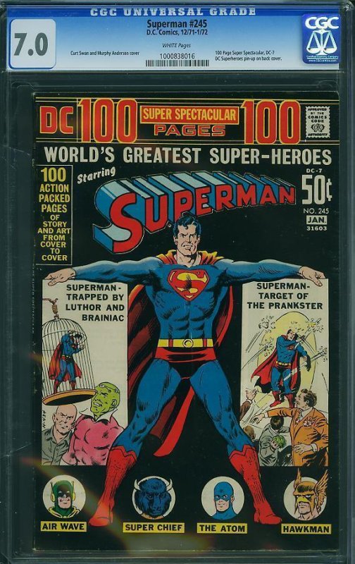 Superman #245 (DC 100-Page Super Spectacular #7) (1972) CGC 7.0 FVF