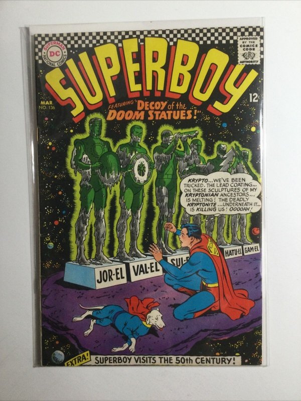 Superboy 136 Very Good Vg 4.0 Bottom Staple Detached Dc Comics