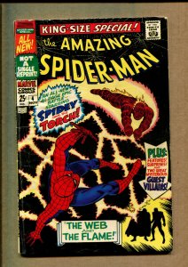 King-Size Amazing Spider-Man #4 - Versus Human Torch! - 1967 (Grade 5.0) WH