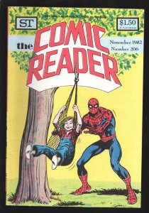 Comic Reader #206 1982-Spider-man cover-New comic info-Marvel-DC-collectors i...