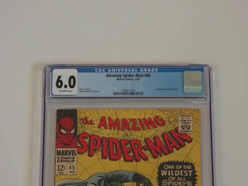 Amazing Spider-Man #45, CGC 6.0; 3rd appearance of Lizard! Stan Lee script!!