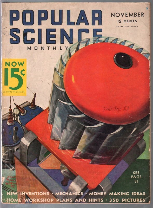 Popular Science 11/1935-Wittmack-Giant Tanks-Mel Ott Lou Gehrig-VG