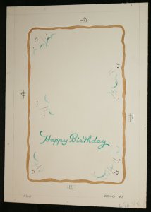 Happy Birthday with Music Notes Original Greeting Card Painted Art